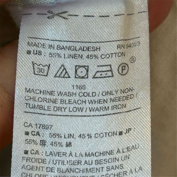 Banana Republic Men's Slim Fit White Linen Button-Up Shirt Size L - Picture 8 of 12